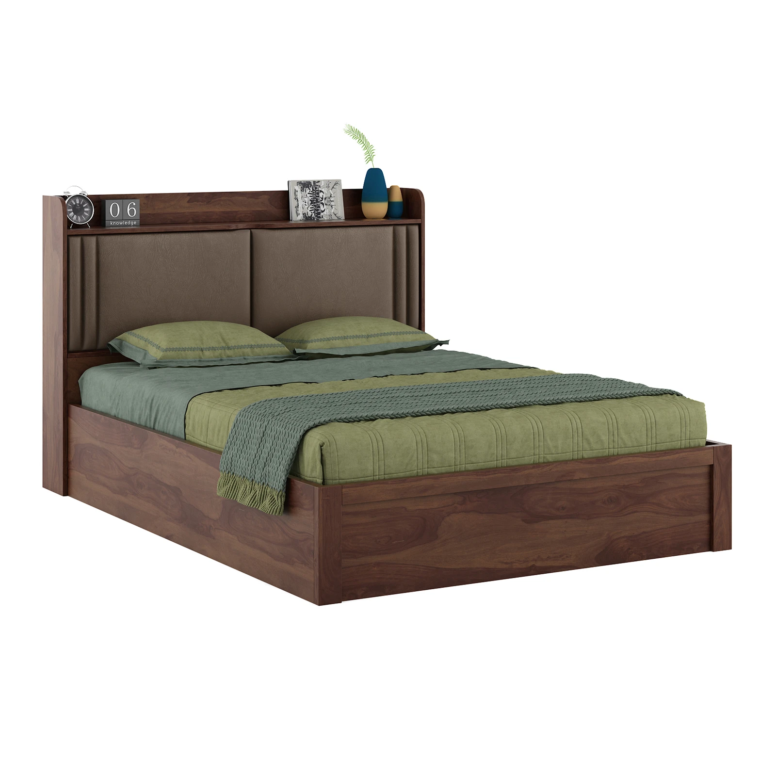 Maximus Queen Bed 3/4th Lift On Storage - Sheesham